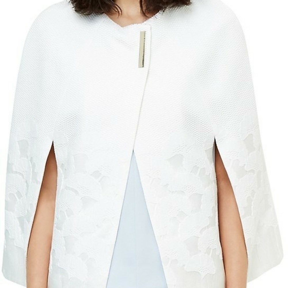 NWT Ted Baker Camyla Jacquard White Cape SZ S‎